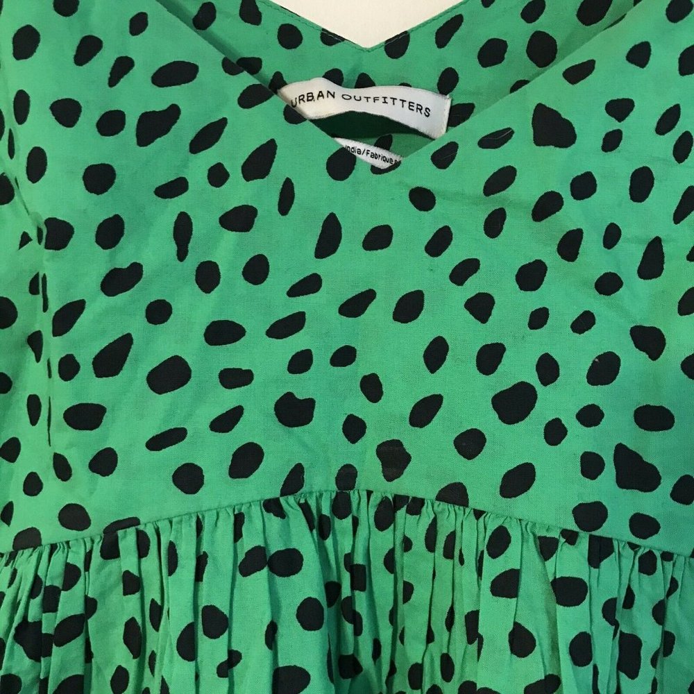 Urban Outfitters Green Polka Dot Blouse Small On Off Shoulder - Picture 4 of 5